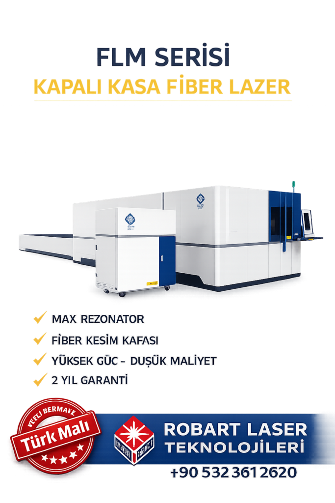 Kapalı kabinli Robart fiber lazer kesim makinesinin ürün görseli