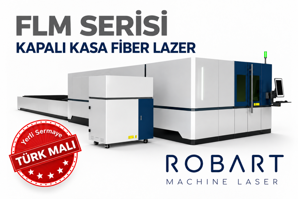 Kapalı kabinli Robart fiber lazer kesim makinesinin ürün görseli