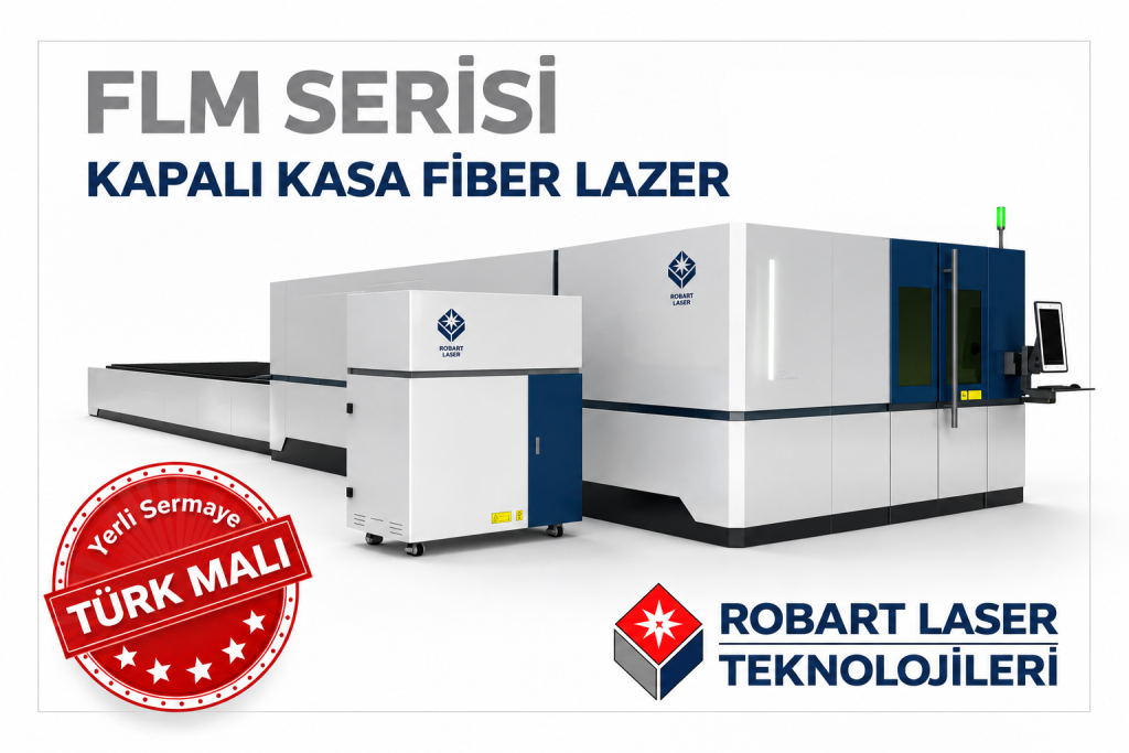 Kapalı kabinli Robart fiber lazer kesim makinesinin ürün görseli