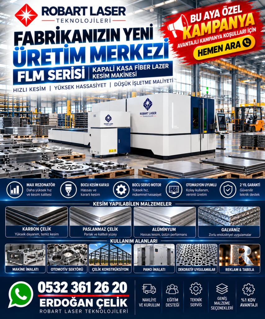 Kapalı kabinli Robart fiber lazer kesim makinesinin ürün görseli