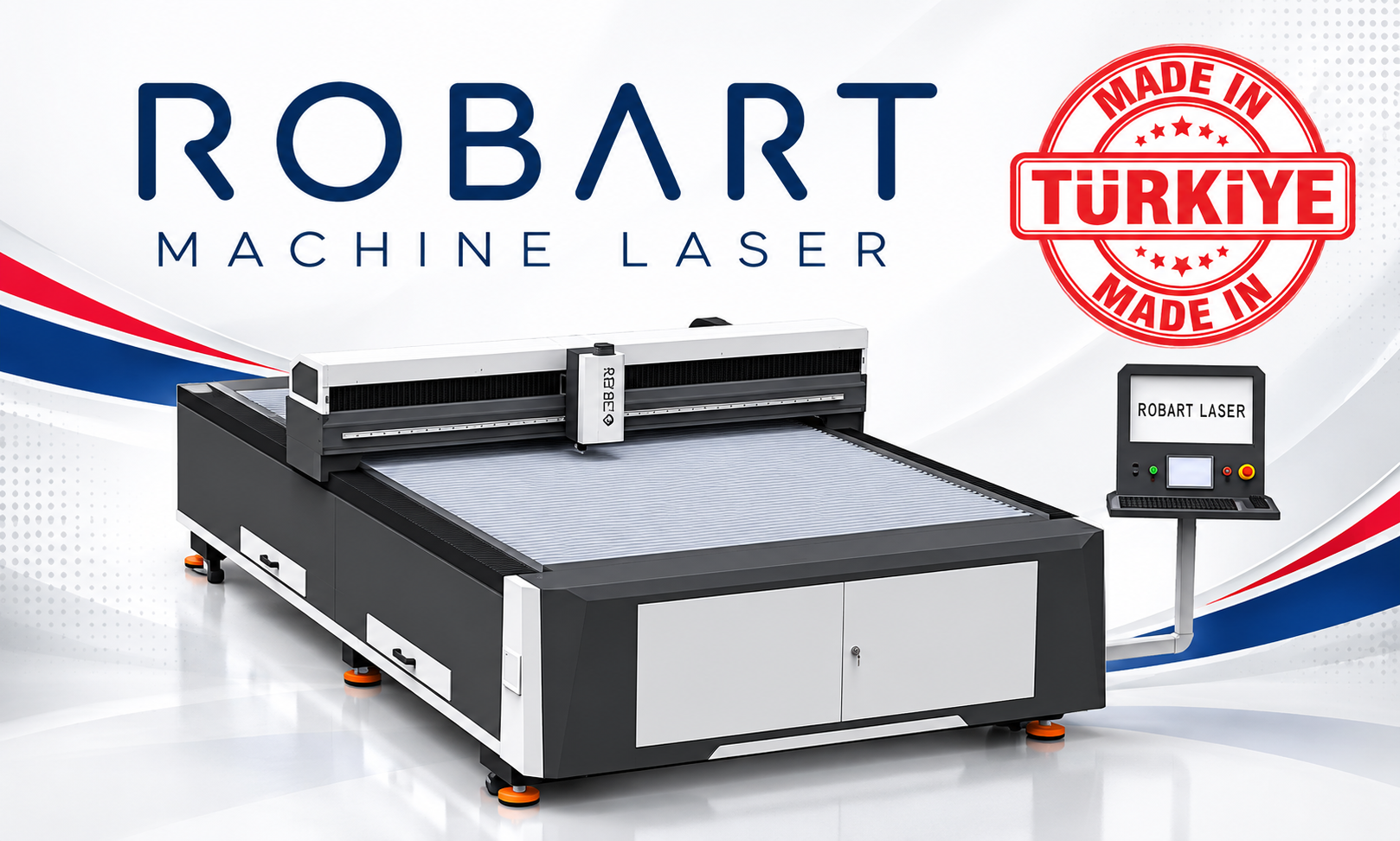 Kapalı kabinli Robart fiber lazer kesim makinesinin ürün görseli