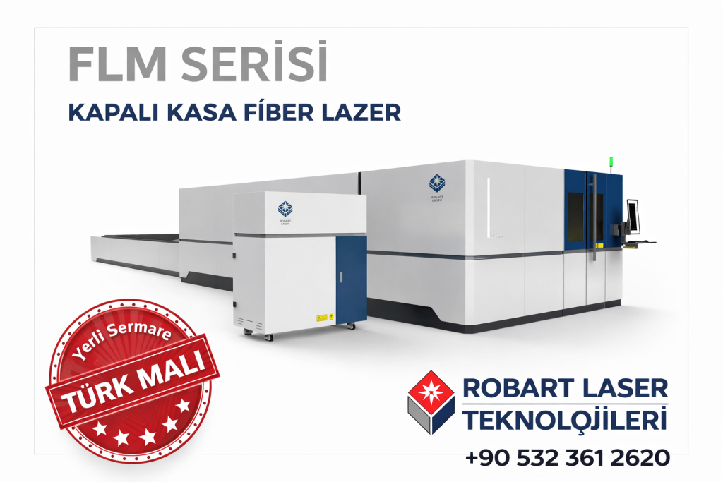 Kapalı kabinli Robart fiber lazer kesim makinesinin ürün görseli