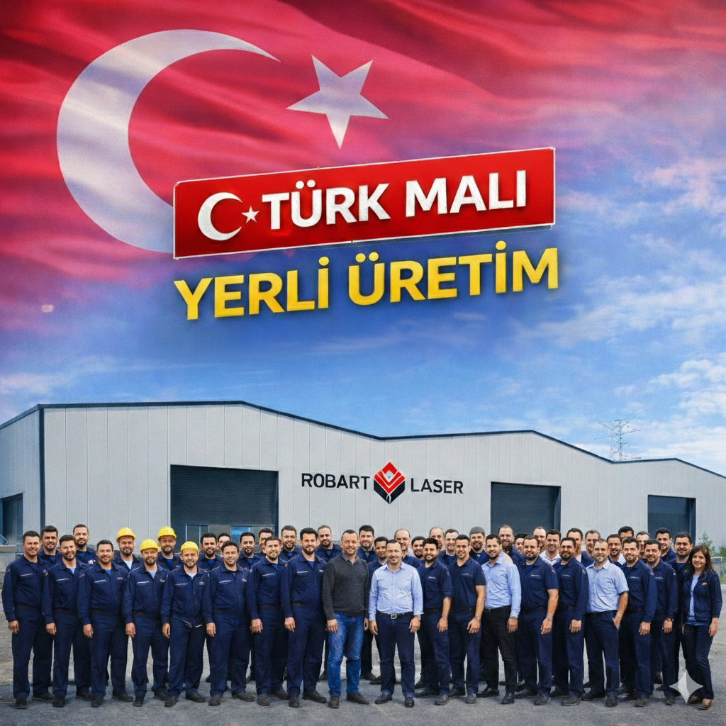 Türk bayrağı ve Robart üretim tesisi temalı yerli üretim tanıtımı